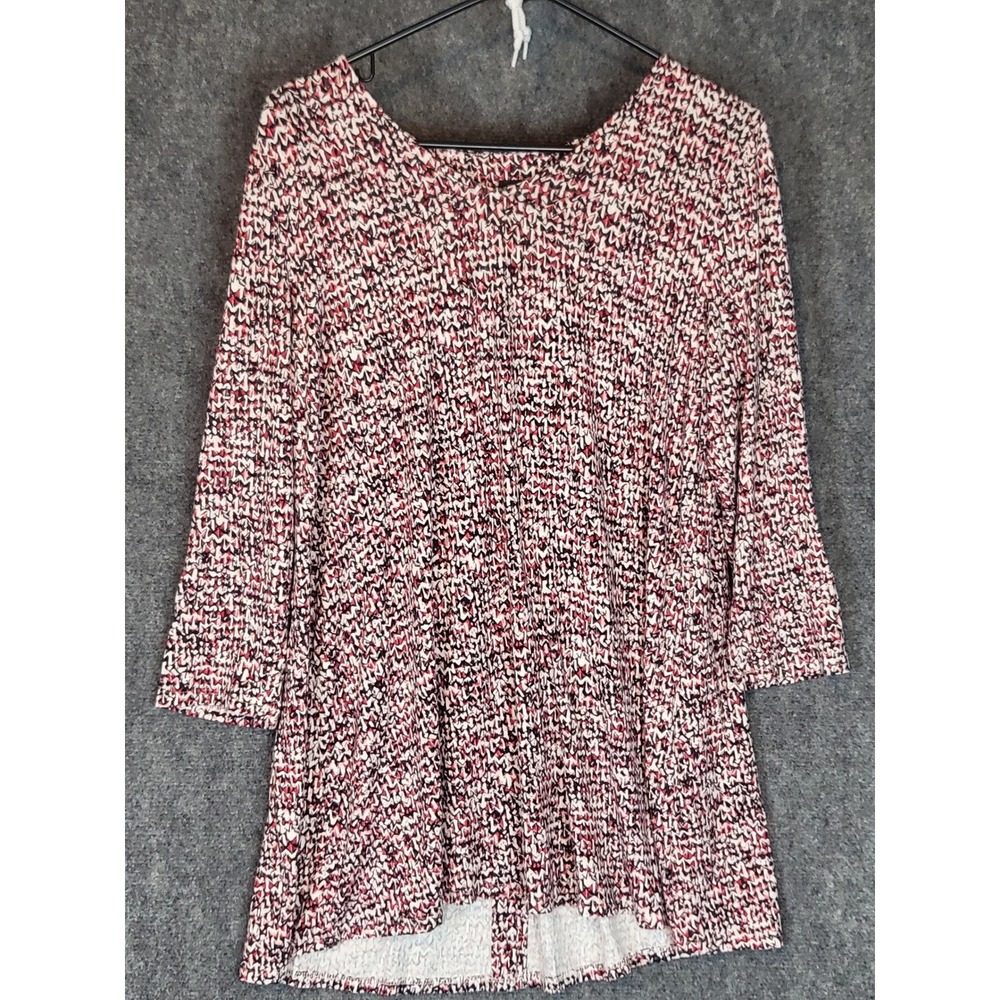 J. Jill Wearever Knit Top Medium 3/4 Sleeve Multicolor Blouse Workwear Casual